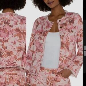 Liverpool Pink Floral Jean Jacket